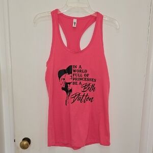 Beth Dutton In Barbie Pink Racerback Women's Tank Top Size M